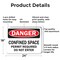 Signmission 18 in H x 24 in W, Aluminum, Rectangle, Confined Space Permit Required Do Not Enter OS-2PACK-DS-A-1824-L-19305 - alternate 5